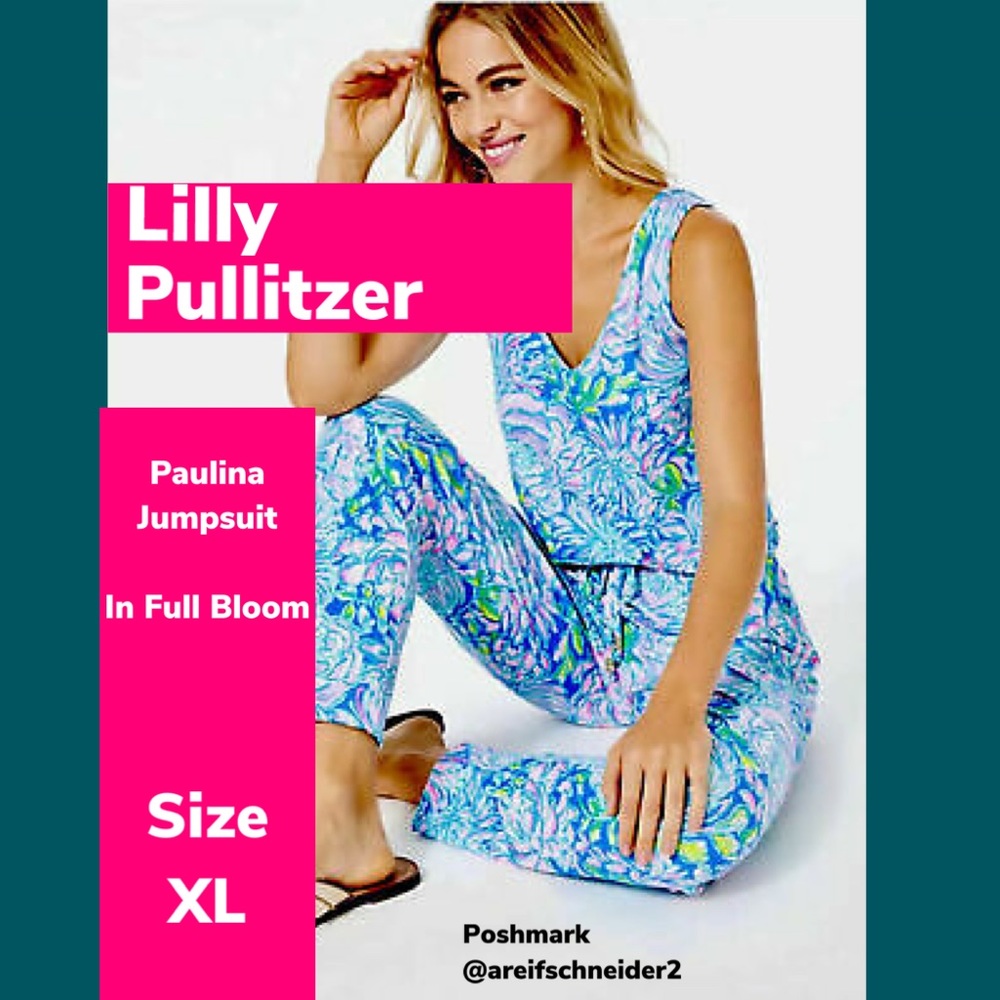 NWT Lilly Pulitzer Paulina Jumpsuit In Full Bloom Size XL